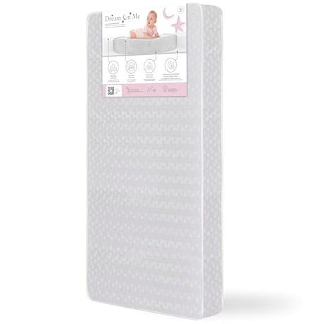 Dream On Me Honeycomb Orthopedic Firm Fiber Standard Baby Crib Mattress, Greenguard Gold and JPMA Certified, 5” Fiber Core Optimum Support, Fits Crib and Toddler Bed, Waterproof Vinyl Cover Dream On Me