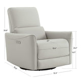 CHITA Power Recliner Chair Swivel Glider, FSC Certified Upholstered Faux Leather Living Room Nursery Reclining Sofa Chair with Lumbar Support, Cream