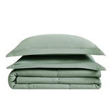 London Fog Garment Washed Solid Comforter Set Green Microfiber 3-Piece Full/Queen Comforter Set, Solid Themed, Adult and Teen, Oeko-TEX Certified LONDON FOG