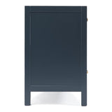 ARIEL 72" Midnight Blue Double Bathroom Vanity Base Cabinet, Double Sink Configuration, 2 Soft Closing Doors, 9 Full Extension Dovetail Drawers, Satin Brass ARIEL