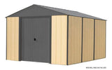 Arrow 10' x 12' Ironwood Galvanized Steel Hybrid Outdoor Shed Kit, Anthracite Arrow