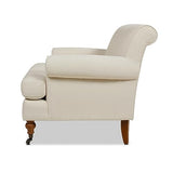 Jennifer Taylor Home Alana Lawson Accent Arm Chair Metal Casters, Light Beige Linen Jennifer Taylor Home
