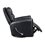 Lexicon Swivel Glider Recliner Chair, Comfy Nursery Glider, Faux Leather Recliner, Manual Reclining Chair for Living Room/Office/Apartment, Black Lexicon
