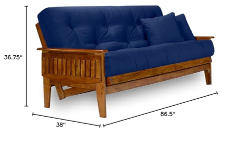 Nirvana Futons Eastridge Futon Set - Queen Size, Frame, 8" Mattress, Twill Royal Blue Cover Nirvana Futons