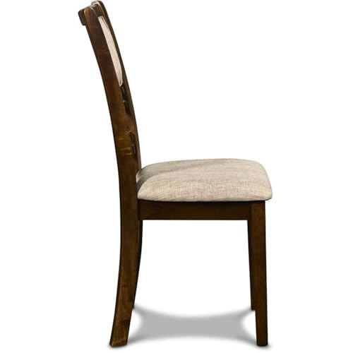 Pemberly Row Solid Wood 5-Piece Round Dining Set in Cherry Brown Pemberly Row