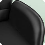 Yaheetech Modern Faux Leather Office Chair Ergonomic Adjustable Computer Chair with Wide Seat, Padded Armrests for Study, Bedroom Black Yaheetech