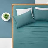 Manyshofu Extra Deep Pocket Twin Sheets Set - Hotel Luxury 1800 Thread Count Sheets & Pillowcases - Kids Bedding Set up to 24" Mattress - Teal Bed Sheets 18-24 Inch Deep Pockets - 3 Piece Manyshofu