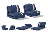 CITTANEO Folding Sofa Bed Set of 2, Convertible Floor Sofa with 6-Position Adjustable Backrest, Metal Frame and Handle, Futon Floor Couch for Dorm, Bedroom, Apartment, Navy Blue CITTANEO