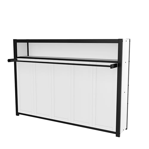 Harper & Bright Designs Twin Size Horizontal Murphy Bed with Shelves, Modern Metal Platform Bed Frame with Foldable and Space-Saving Design, for Home Guest Room Small Room, Off White Harper & Bright Designs