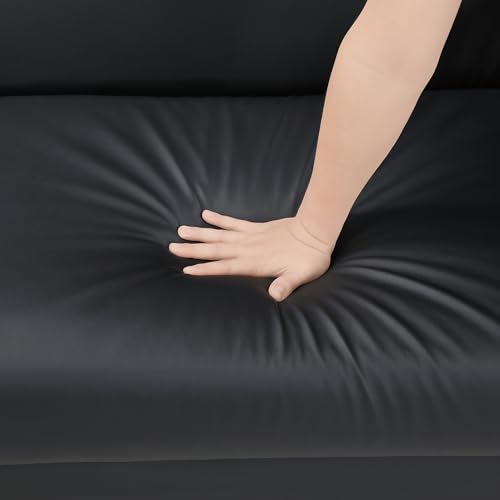 Lexicon 79"W Convertible Futon Sofa Bed, Loveseat, Faux Leather Upholstered Couch Sleeper, Adjustable Backrests, Padded Pocket Coil, Solid Wood Legs for Living Room, Bedroom, Apartment, Office, Black Lexicon