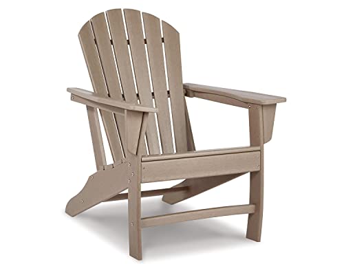 Signature Design by Ashley Sundown Treasure Outdoor Patio HDPE Adirondack Chair, Light Brown