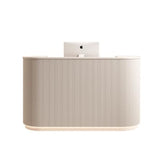 Reception Desk Simple Modern LED Light Bar Counter Curved Checkout Page Store Small Beauty Salon Front Desk Counter Light Luxury Nail Salon(100x60x100cm) SUHEIDOU