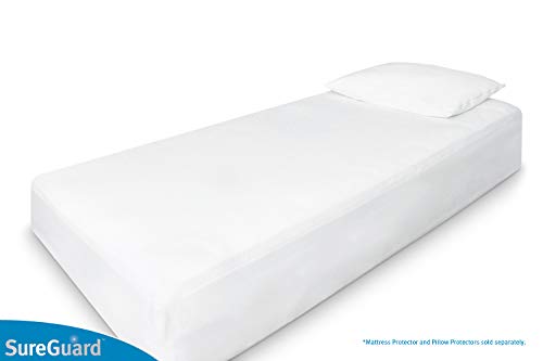 SureGuard Twin Size Mattress Protector - 100% Waterproof, Hypoallergenic - Premium Fitted Cotton Cover - Smooth SureGuard Mattress Protectors