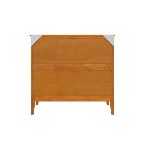 AFI, Santa Fe Twin Murphy Bed Chest with 6" Mattress & Built-in USB Charger, Light Toffee AFI