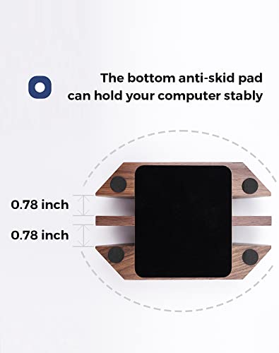 Nuvograin Dual Laptop Holder Vertical Laptop Stand, 2 Slots MacBook Stand Wood,Wooden Laptop Stand,Vertical Laptop Holder for Desk, Widen Dock Fits All MacBook/Surface pro Nuvograin