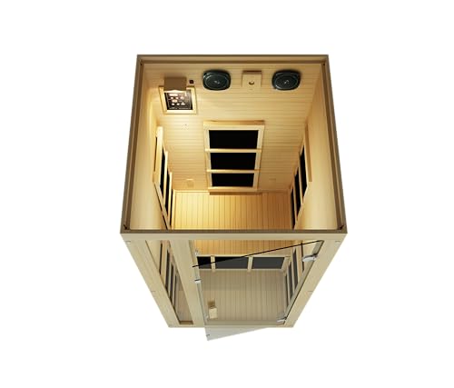 JNH Lifestyles Joyous 1 Person Canadian Hemlock Wood Far Infrared Sauna JNH Lifestyles