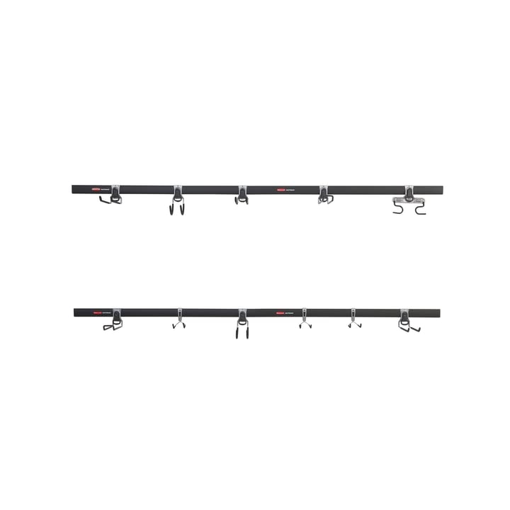 Rubbermaid 15-Piece FastTrack Garage Wall-Mounted Storage Kit, 4 Rails and 11 Hooks, for Home/House/Tool/Sports/Equipment/Utility Purposes Rubbermaid