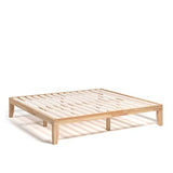 Giantex Solid Rubberwood King Bed Frame with Heavy-Duty Support and Under-Bed Storage Giantex