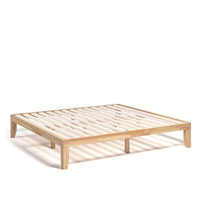 Giantex Solid Rubberwood King Bed Frame with Heavy-Duty Support and Under-Bed Storage - WoodArtSupply