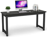 Tribesigns Modern Computer Desk, 63 inch Large Office Desk Computer Table Study Writing Desk Workstation for Home Office, Black Metal Frame Tribesigns