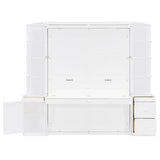Merax Queen Size Murphy Bed with Desk and Storage, Hidden Foldable Wall Bed with Foldout Workstation, Shelves and Cabinets for Space-Saving Home Office Guest Room, White Merax