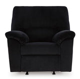 Signature Design by Ashley SimpleJoy Casual Rocker Recliner with Pillow-Top Armrest, Black