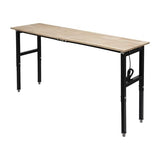 RIQUIPAI Height Adjustable Workbench, 72" x 20" Garage Worktable with 3000Lbs Capacity, 31.5"-39.3" H Workbench with 4 AC Outlets & 2 USB Ports, for Studio, Workshop, Warehouse, Home, Office RIQUIPAI