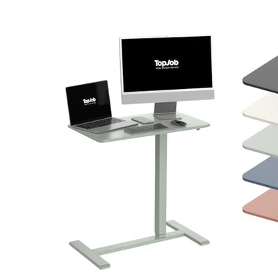 TopJob ANYDESK NEST Mobile Standing Desk, Portable with Hidden Wheels Non Folding, Sit Stand Desk, Computer Workstations, Home Use, Couch Side Table, Bedside Table, Kitchen Prep Table (MNT)