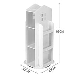 HM&DX 360° Rotating Children's Cartoon Bookshelf - Space-Saving Floor Rack for Home & Office HM&DX