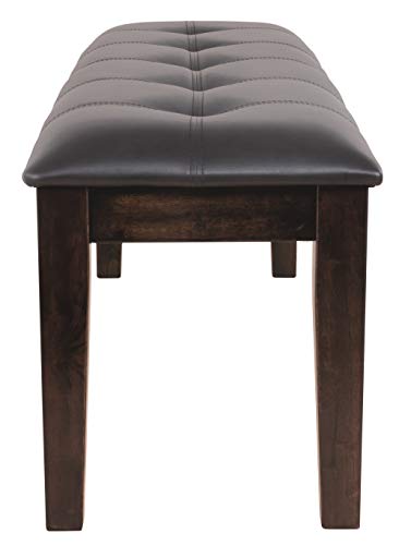 Signature Design by Ashley Haddigan Traditional Upholstered Dining Room Bench, Dark Brown Signature Design by Ashley