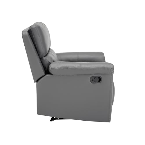 MINCETA Recliner Chairs,Modern 5" Wall Hugger Nursery Recliner with Overstuffed Arm and Back for Living Room,PU Leather in Gray