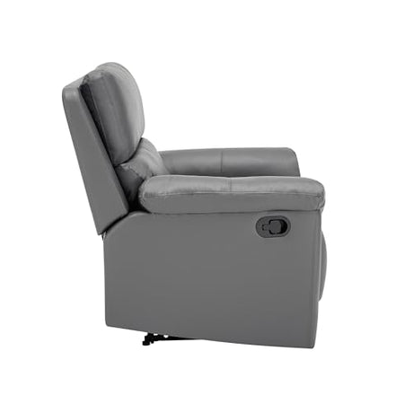 MINCETA Recliner Chairs,Modern 5" Wall Hugger Nursery Recliner with Overstuffed Arm and Back for Living Room,PU Leather in Gray MINCETA