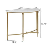 Starlight Canyon Home White Marble Hallway Table, Modern Luxury Console Table for Entryway or Living Room with Gold Metal Legs and White Marble Table Top Starlight Canyon Home