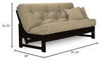 Nirvana Futons Arden Armless Dark Espresso (Near Black) Wood Futon Frame Only, Queen Size - Solid Hardwood Sofa Bed Frame Construction, Space Saving Design Ideal for Small Rooms and Dorms Nirvana Futons