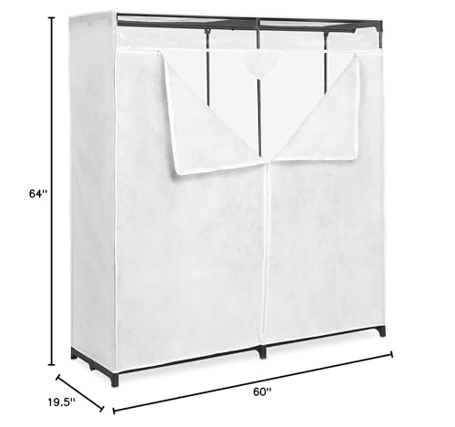 Whitmor Extra Wide Clothes Closet, White, 60" Whitmor