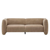 Christopher Knight Home Ahri 83'' Wood Frame Lounge Sofa Couch with Wave Design, Soft Seating 3-Seater Sofa with Armrests, Comfy Velvet Upholstered Home Sofa for Living Room and Office, Camel Christopher Knight Home