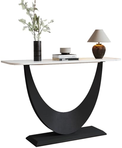 Modern Entryway Table with Marble Top, Narrow Console Table, Entry Way Table Sofa Table, Metal Frame Accent Table, for Entry Way, Hallway, Entrance, Foyer, Living Room B.Sauraseng
