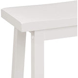 PJ Wood 24-Inch Backless Solid Wood Saddle Seat Counter Stools in White - Set of 2 PJ Wood