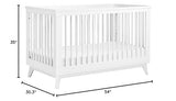 Babyletto Scoot 3-in-1 Convertible Crib with Toddler Bed Conversion Kit in White, Greenguard Gold Certified babyletto