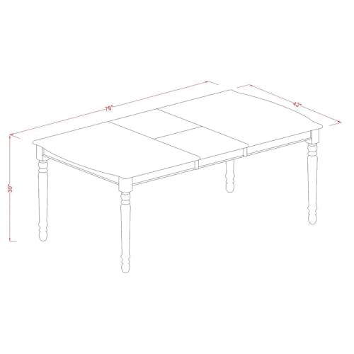 East West Furniture DODA9-MAH-32 9 Piece Dining Table Set Contains a Rectangle Kitchen Table with Butterfly Leaf and 8 Padded Chairs, 42x78 Inch, Mahogany East West Furniture