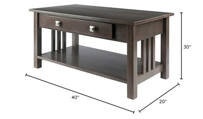 Winsome Wood Xander Computer Desk, Oyster Gray - WoodArtSupply