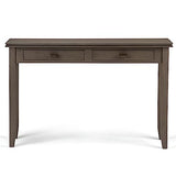 SIMPLIHOME Artisan SOLID WOOD 46 inch Wide Console Sofa Entryway Table in Farmhouse Grey with Storage, 2 Drawers, for the Living Room, Entryway and SIMPLIHOME