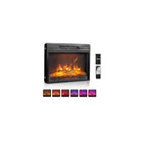 ROVSUN 26" Electric Fireplace Inserts with APP & Remote Control, 1400W Recessed Stove Heater with 8H Timer, 6 Flame Colors, 5 Brightness for Indoor Use, ETL ROVSUN