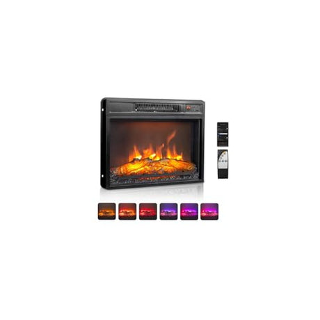 ROVSUN 26" Electric Fireplace Inserts with APP & Remote Control, 1400W Recessed Stove Heater with 8H Timer, 6 Flame Colors, 5 Brightness for Indoor Use, ETL ROVSUN