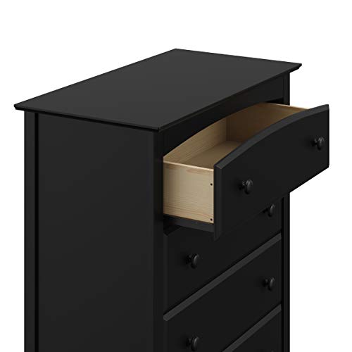 Storkcraft Kenton 5 Drawer Dresser (Black) – Dresser for Kids Bedroom, Nursery Dresser Organizer, Chest of Drawers for Bedroom with 5 Drawers, Universal Design for Children’s Bedroom STORKCRAFT