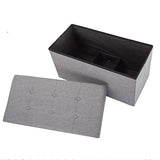 Folding Storage Ottoman - 30-Inch Tufted Footrest, Linen Chest, or Bench with Removable Bin for Living Room, Bedroom, or Dorm by Lavish Home (Gray) Lavish Home