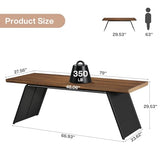 Tribesigns 6.57 FT Conference Room Table, 79" L x 27.56" W Rectangle Executive Meeting Seminar Table with Walnut Wood Top & Black Metal Base for 6, Modern Office Desk Business Furniture for Boardroom Tribesigns