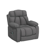 CANMOV Large Power Lift Recliner Chairs with Massage and Heat for Elderly Big People, Heavy Duty Motion Reclining Mechanism-Anti Skid Fabric Recliner Chair with 2 Concealed Cup Holders,Dark Gray CANMOV