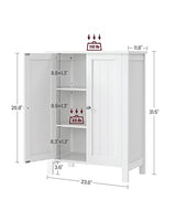 VASAGLE White Bathroom Floor Storage Cabinet with 2 Adjustable Shelves VASAGLE