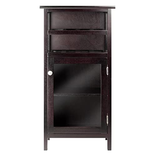 Winsome Alta Wine Cabinet, Dark Wood (92119) - WoodArtSupply